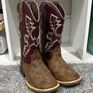 Twister Kids Boots in Brown and Burgundy